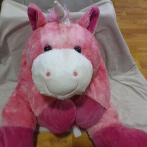 Pink and White Unicorn Plush